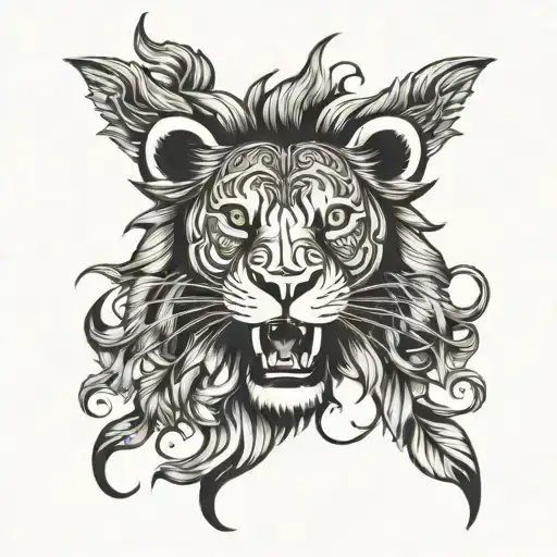 Lions Mouth Wide Open