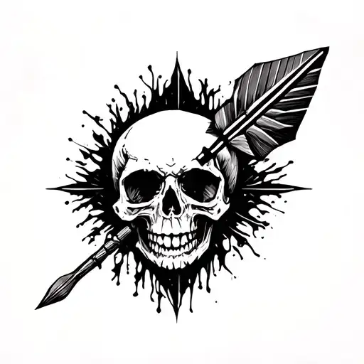 Dart Arrow With Skull