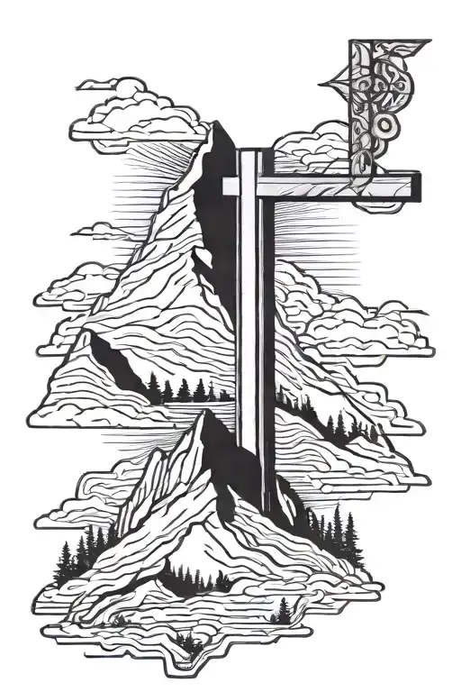 Cross On A Mountain Peak