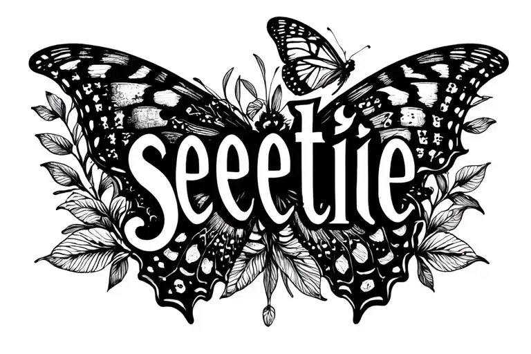 The Word Seetie And A Butterfly At The End