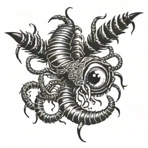 Centipede And Eyes All Over The Body