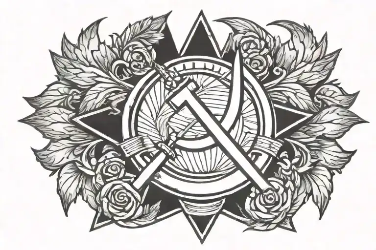 Hammer And Sickle In A Military Theme