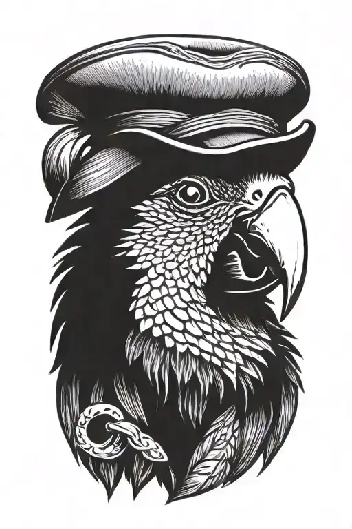 Parrot With Pirate Hat And Eye Patch