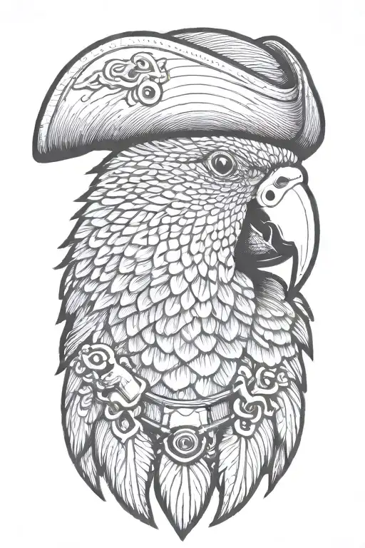 Parrot With Pirate Hat And Eye Patch