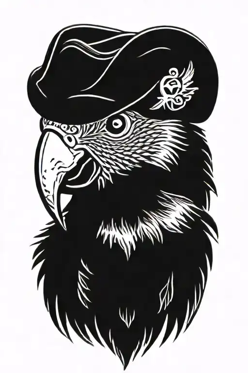 Parrot With Pirate Hat And Eye Patch