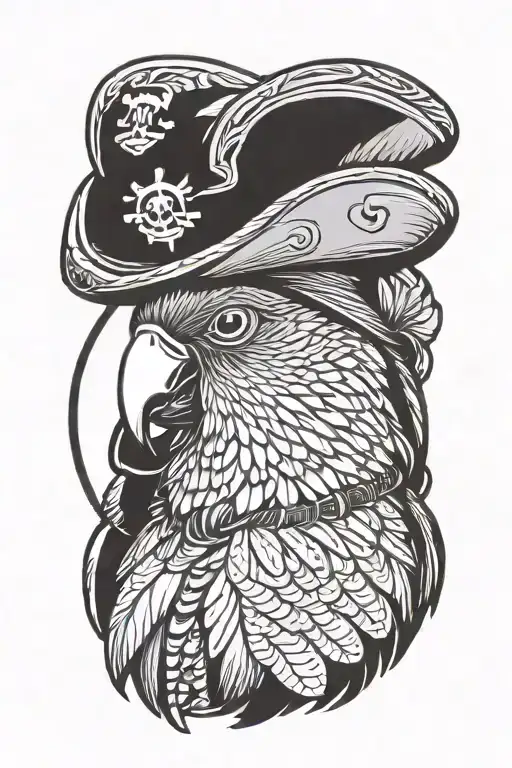 Parrot With Pirate Hat And Eye Patch