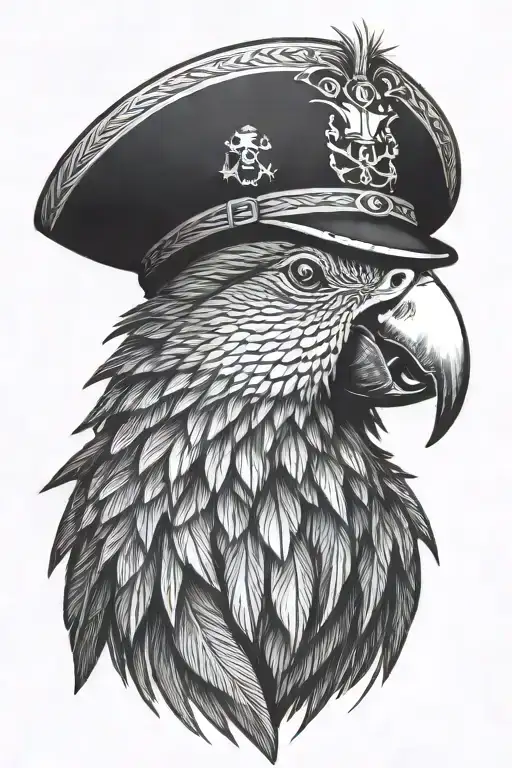 Parrot With Pirate Hat And Eye Patch