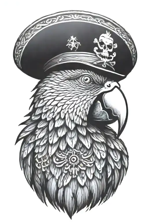 Parrot With Pirate Hat And Eye Patch