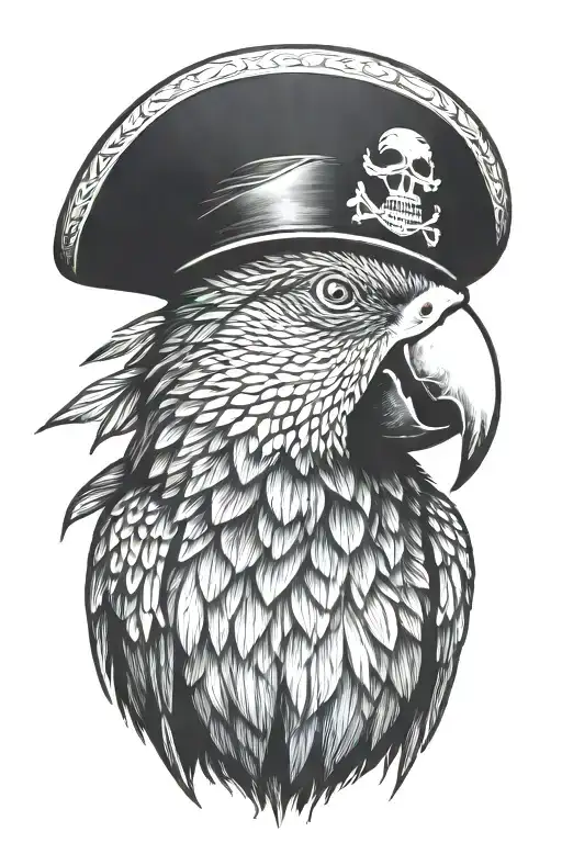 Parrot With Pirate Hat And Eye Patch
