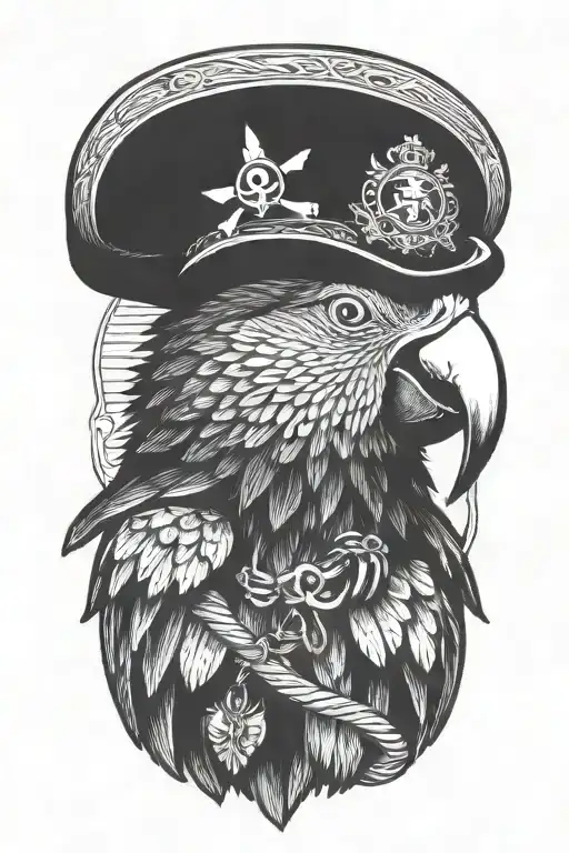 Parrot With Pirate Hat And Eye Patch