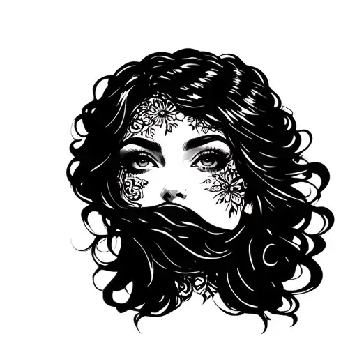 Woman Face Surrounded
