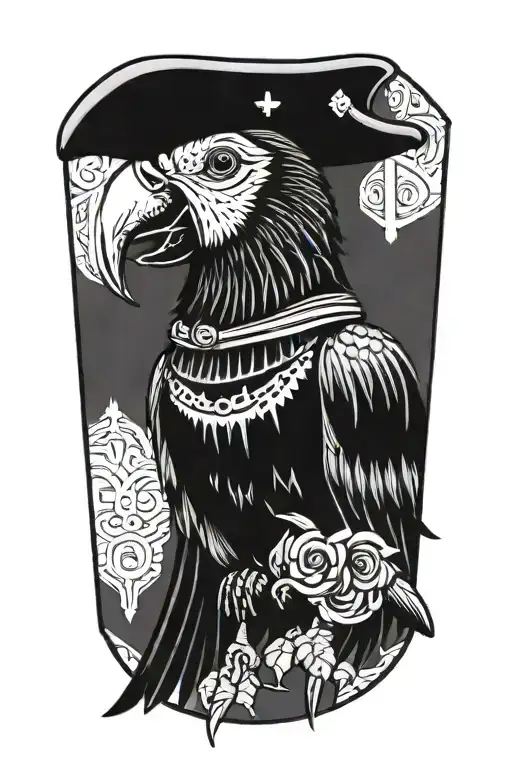 Full Body Parrot With Pirate Hat