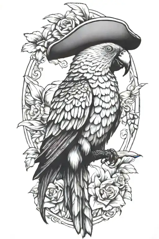 Full Body Parrot With Pirate Hat