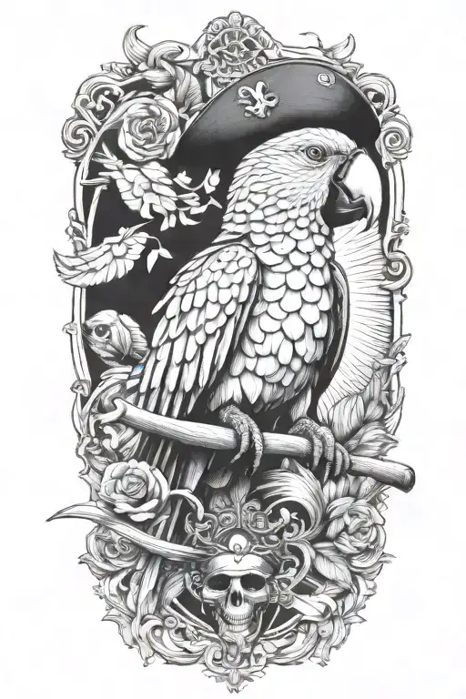 Full Body Parrot With Pirate Hat