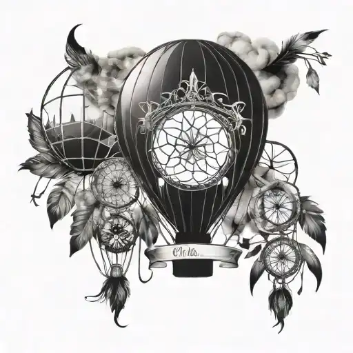 Hot Air Balloon With Dream Catcher Design