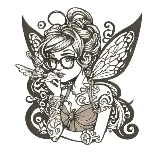 Tinkerbell With Glasses And Brown Hair