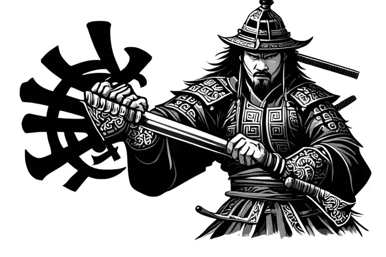 Samurai Warrior Holding