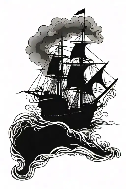 Campass With A Ship Sailing Through Stormy Heading From The Caribbean To America