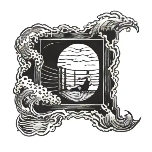 A Wrestling Ring Surrounded By Ocean Waves