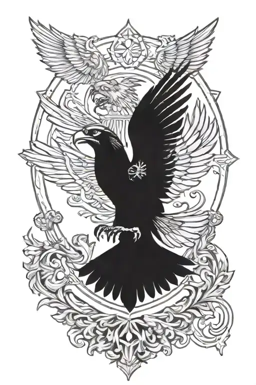 Ukrainian Coat Of Arms On Steppe Eagle Soaring