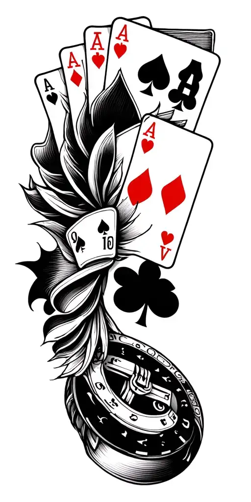Gambling Themed Tattoo Dallas Texas I30