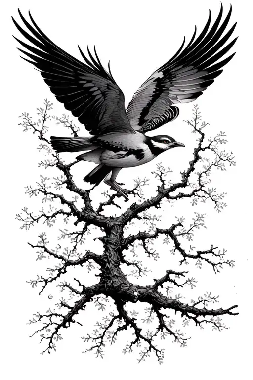 A Flying Sparrowhawk Through Bay Branches