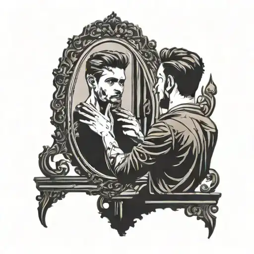 Man In The Mirror Reflection