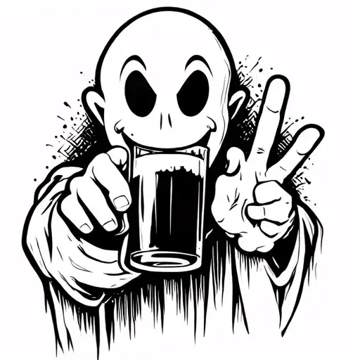 Casper The Ghost Holding A Beer Giving You The Finger