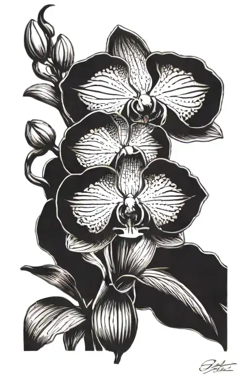Purple Orchids Flower With Name