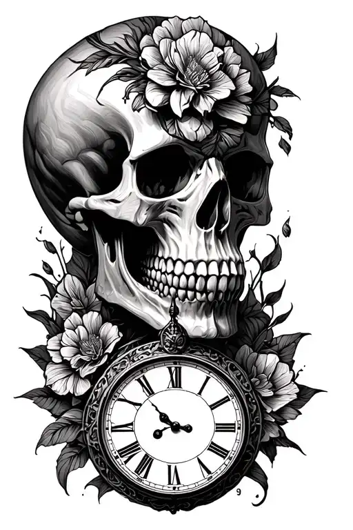 Skull And Time Piece