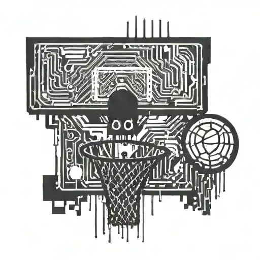 Basketball Hoop Made Of Circuit Board Elements