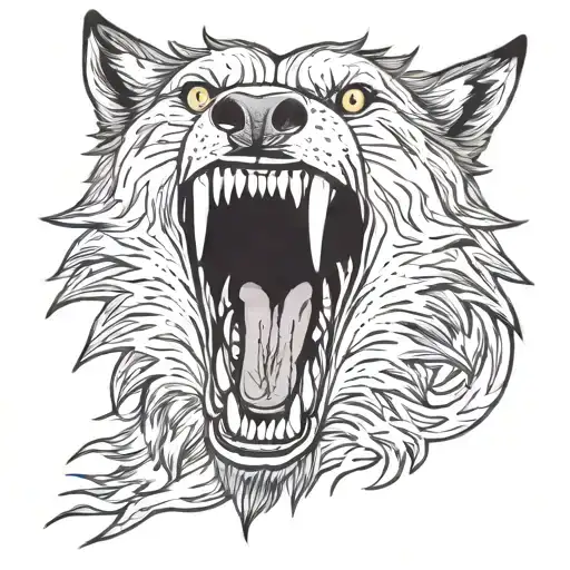 Wolf Showing Teeth