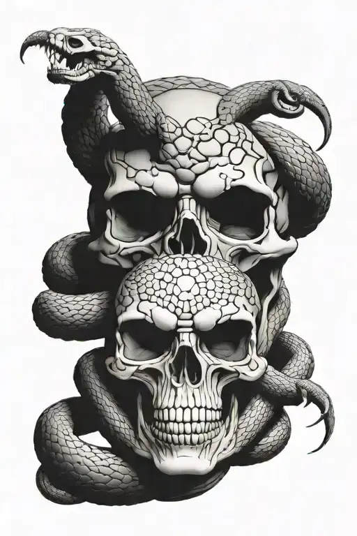 Snake With Skull