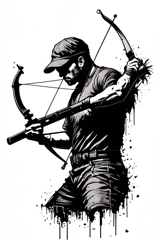 Banksy Style Archer Firing