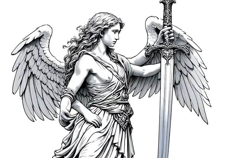 Angel Holding A Sword