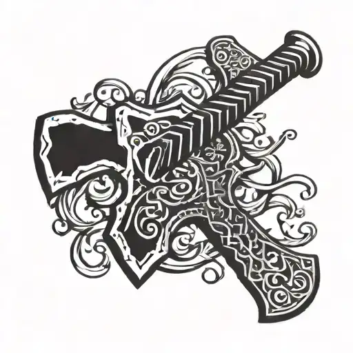 Leviathan Axe Crossed With Mjolnir Hammer
