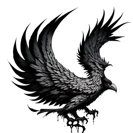 Phoenix Rising From The Ashes Symbolizing Overcoming