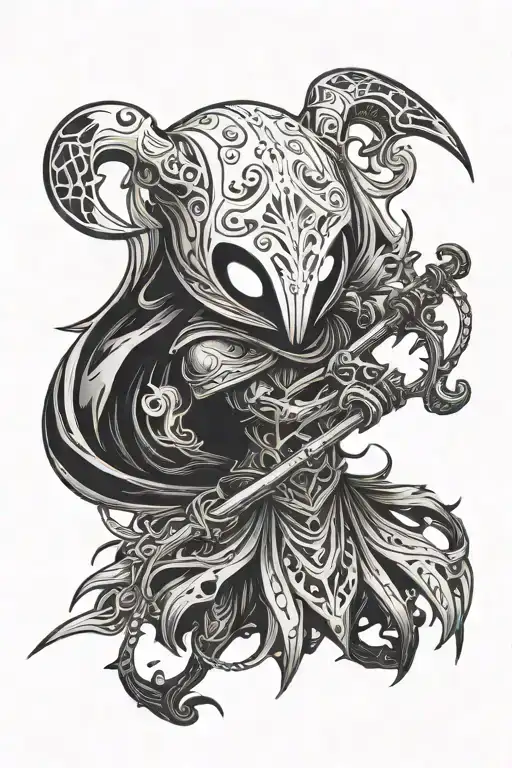 Hollow Knight Holding A Scythe