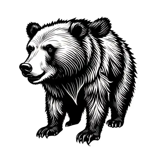 Viking Runes And Bear