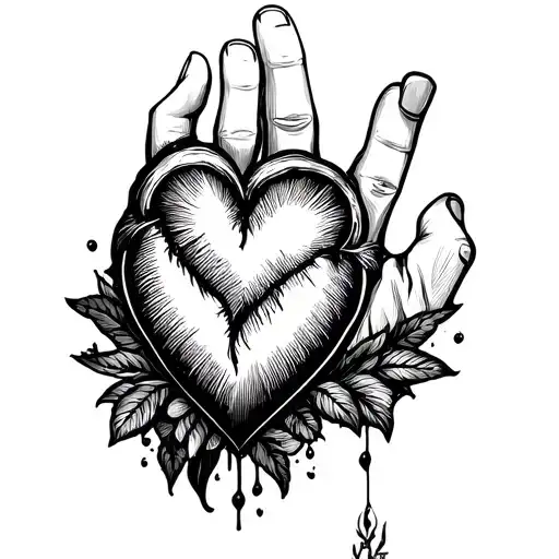 Hand And A Heart Floating
