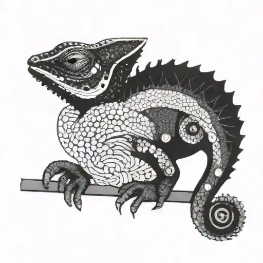 Chameleon Made Up Of The Human Soul Disguising Itself