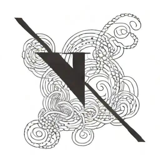 A Delicate Needle And Thread Weaving The Shape Of The Letter N