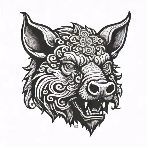Campbell Clan Crest With Boar Head Surrounded