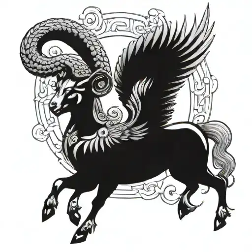 Aries With Phoenix Wings Holding