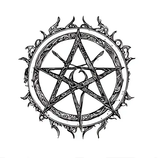 Satanic Pentagram Surrounded