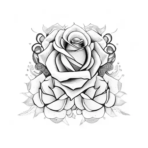 Iskulls With Rose And Marijuana Flowers