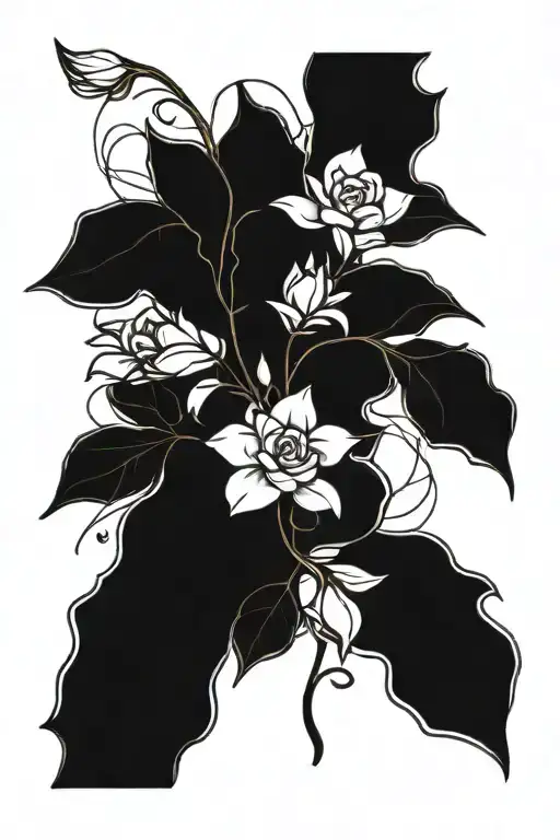 2 Leaf Threads With Tiny Gardenias Wrapped Around The Arm