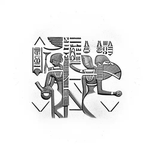 Ancient Egyptian Hieroglyphs Forming A Data Visualization