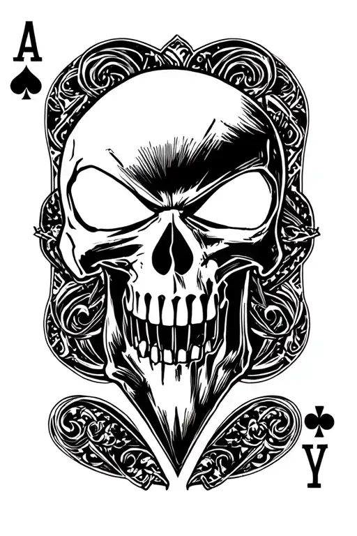 Punisher Skull On Ace Of Spades Card Design Featuring