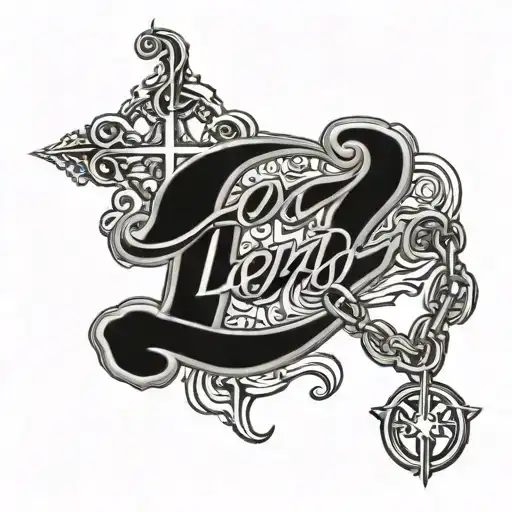 Lloyd In Cursive With Chain Cross